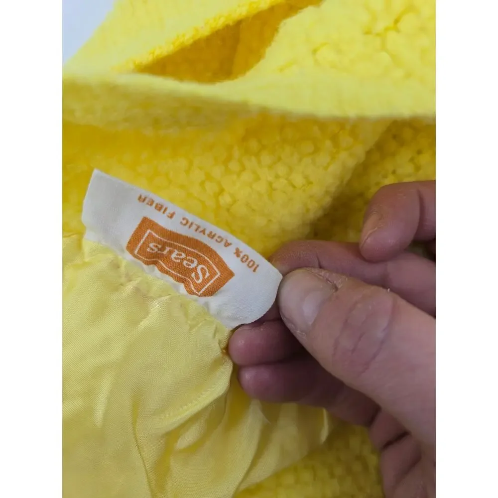 Vintage Sears Yellow‎ Acrylic Blanket 97